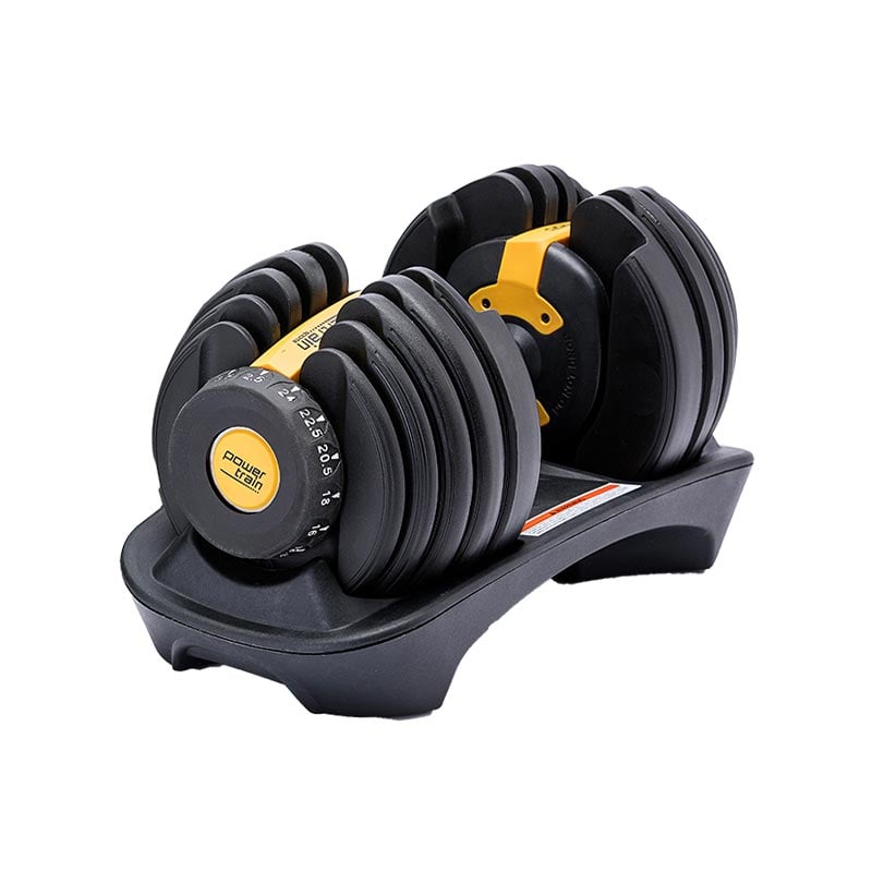 V240-DMB-BF1-024-1-GD-71462-00 Powertrain 24KG Adjustable Home Gym Dumbbell - Gold - Image 1