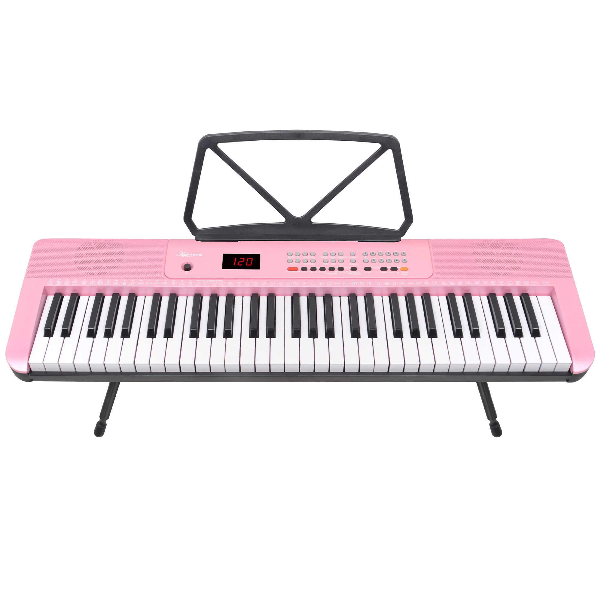 V240-EKB-CHJ-SD1-PK-202505071212-00 Karrera 61-Key Electronic Piano Keyboard with LED and Folding Stand in Pink CHJ-SD1 - Image 1
