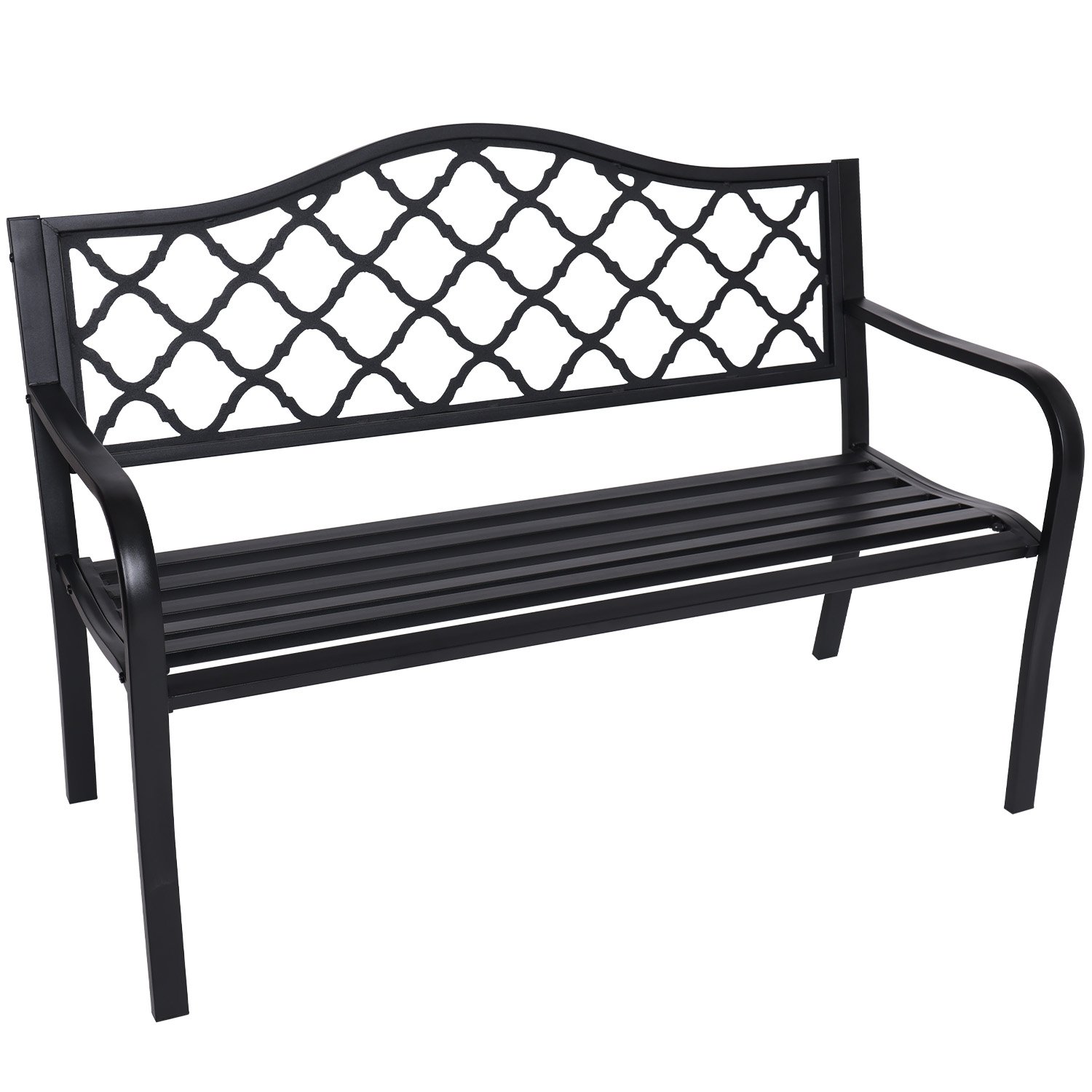 V240-GDB-JOY-211-73353-00 Wallaroo Steel Outdoor Garden Bench - Elegant - Image 1