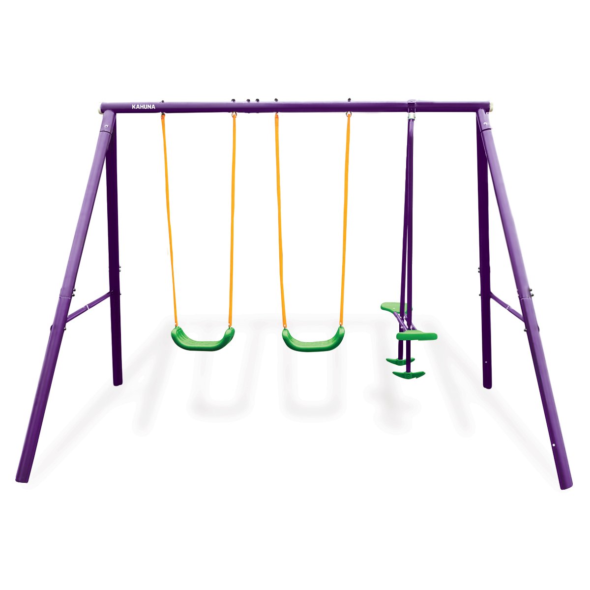 V240-KSS-KLB-3S-PUGN-70810-00 Kahuna Kids 4-Seater Swing Set Purple Green - Image 1
