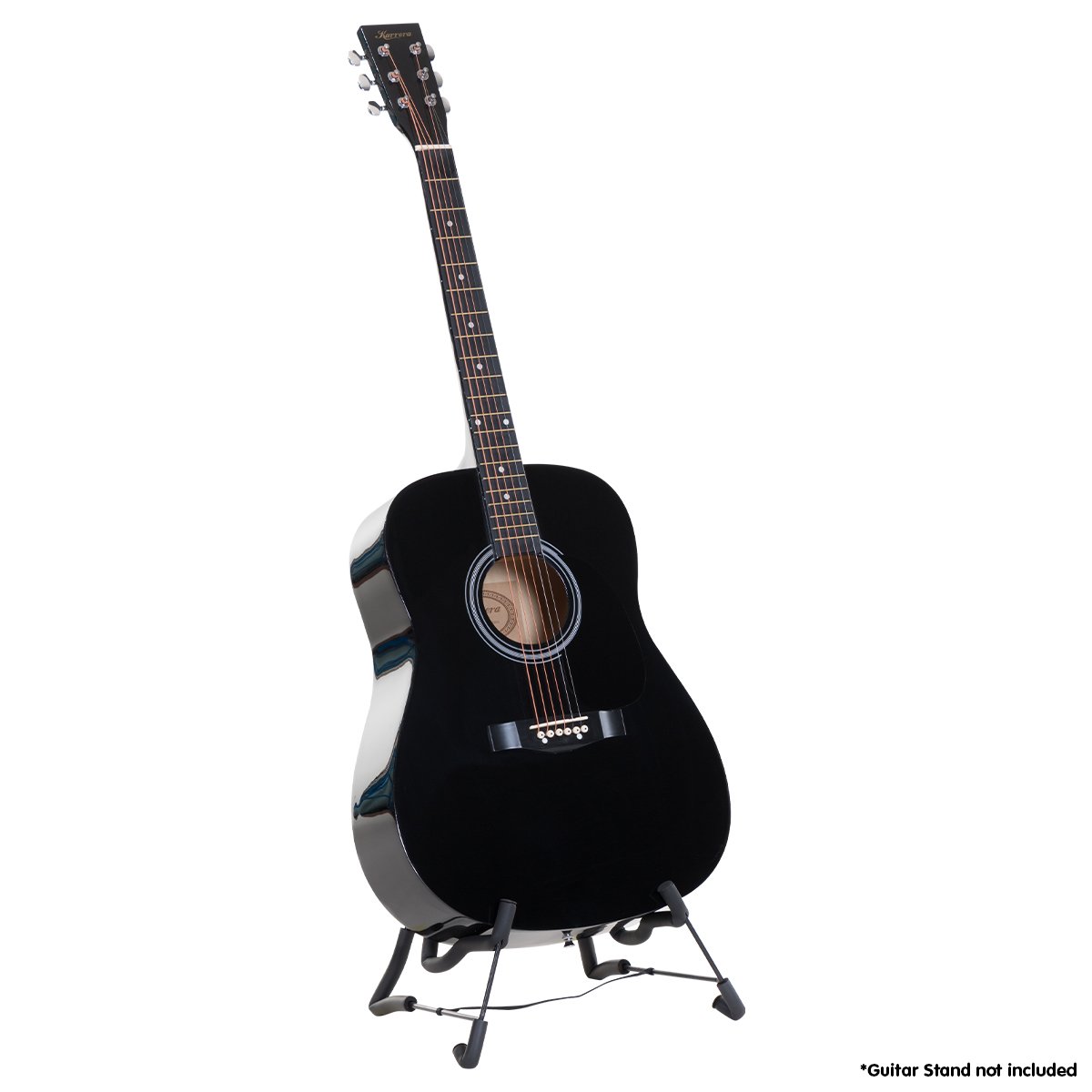 V240-WAC41-NC-BK-75195-00 Karrera 41in Acoustic Wooden Guitar with Bag - Black - Image 1