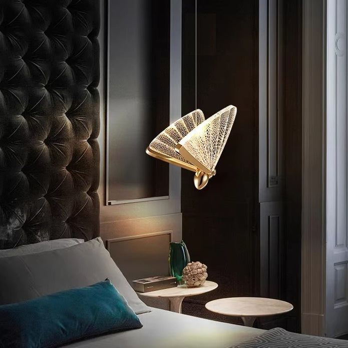 V255-BAM-A005-1HL-202505151822-00 BAMDECOR LED Modern Bedroom Bedside Creative Butterfly Hanging Chandelier Light Fixtures for Stairs Nordic Decoration - Image 1