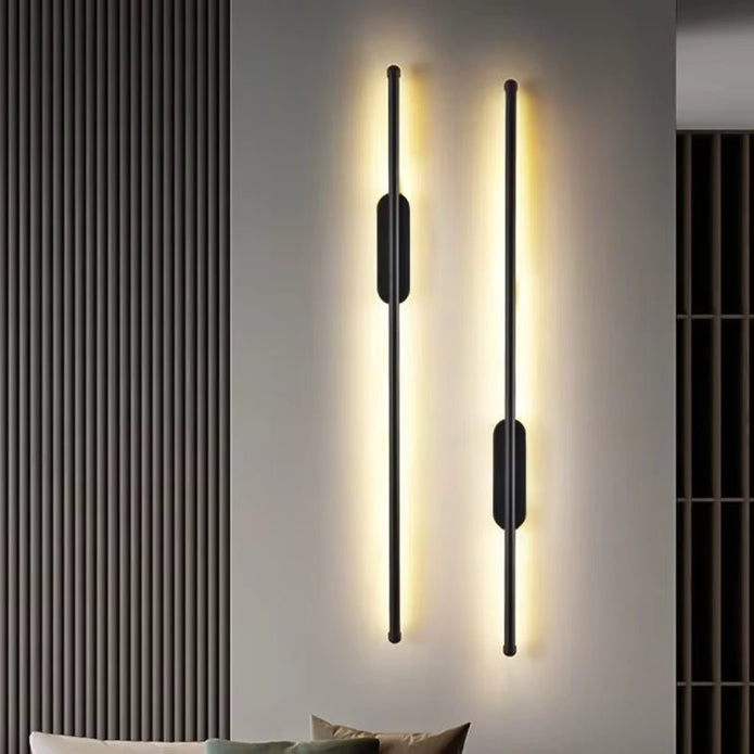 V255-BAM-L12-LINEAR-202505151822-00 BAMDECOR Modern Minimalist Wall Light Long Tube LED Black Bedside Sconces Wall Lights with with Acrylic Shade, Wall Mounted Deco Lamp for Living Room Bedroom Bracket Light - Image 1