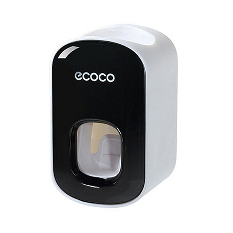 V255-E1922-BL-52152-00 Ecoco Wall mount auto ands Free Toothpaste Dispenser Automatic Toothpaste Squeezer Bathroom Toothpaste Holder Black - Image 1