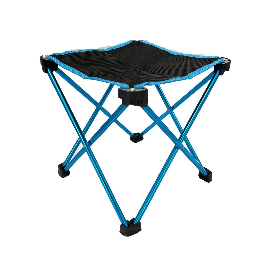 V255-FOLDSTOOL-BLUE-52096-00 Mini Portable Outdoor Folding Stool Camping Fishing Picnic Chair Seat 80kg Blue - Image 1
