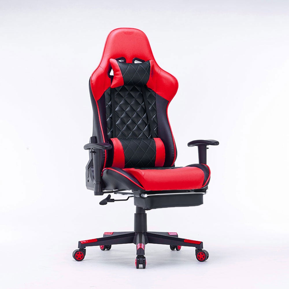 V255-GCHAIRRED-32-52317-00 Gaming Chair Ergonomic Racing chair 165° Reclining Gaming Seat 3D Armrest Footrest Red Black - Image 1