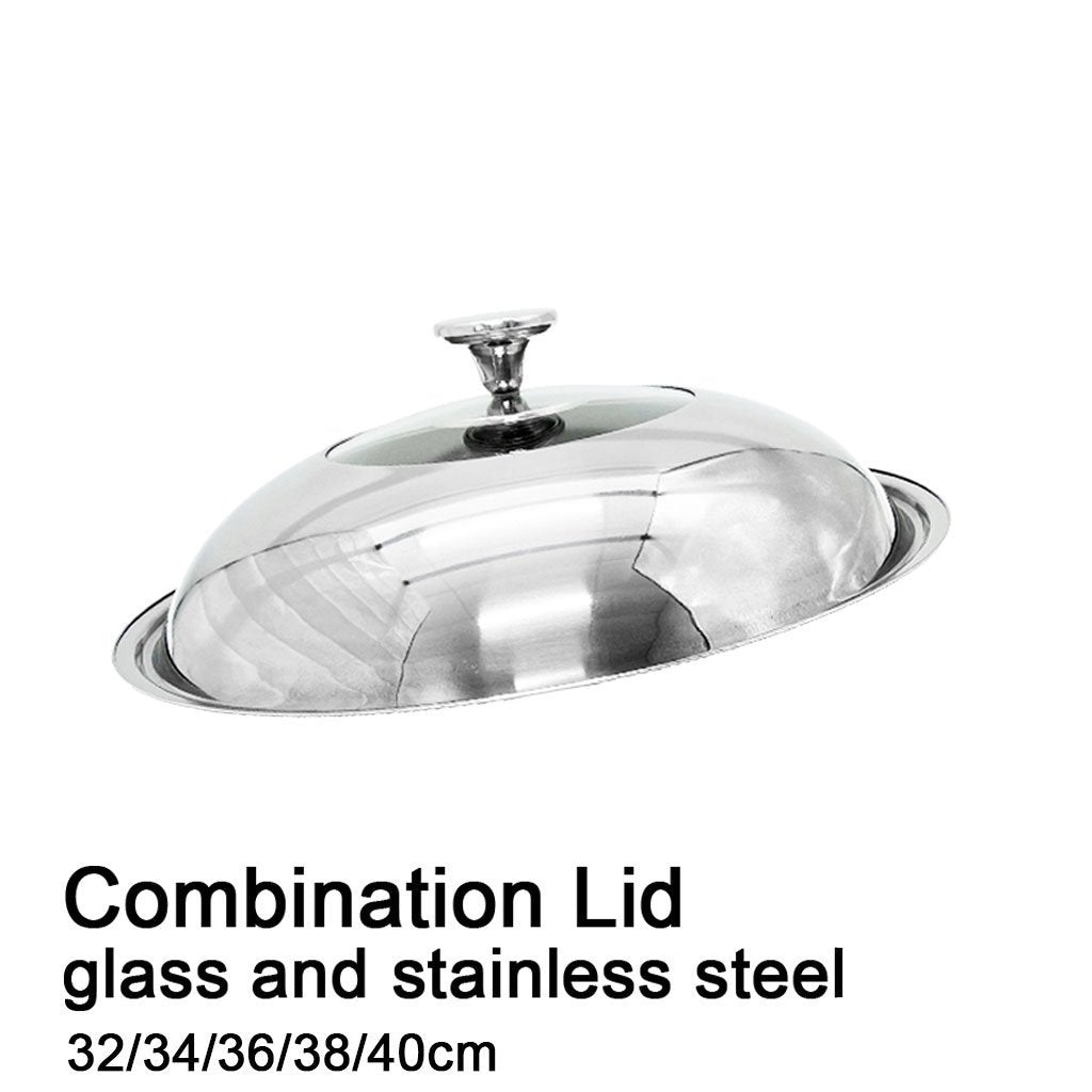 V255-LID-COMB-34-32-40cm-stainless-steel-lid-with-glass-window-frypan-casserole-pot-wok-replacement-265483-00 34cm Stainless steel Lid with Glass Window Frypan Casserole Pot Wok Replacement - Image 1