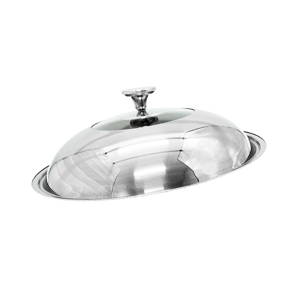 V255-LID-COMB-38-202504111551-00 38cm Stainless steel Lid with Glass Window Frypan Casserole Pot Wok Replacement - Image 1