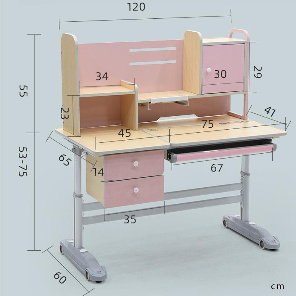 V255-XSM020-PINK-53266-00 Height Adjustable Children Kids Ergonomic Study Desk Only 120cm Pink AU - Image 1