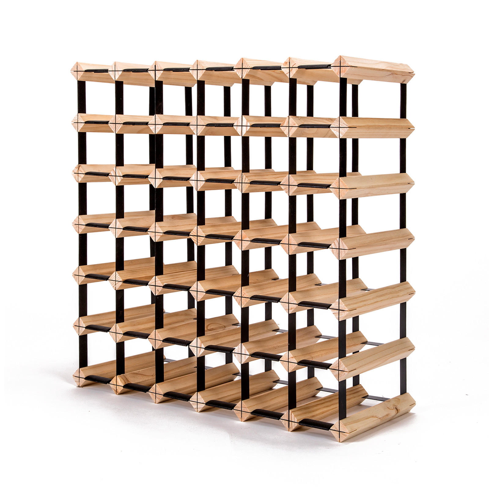 V274-FT-WWR06-42-FT-WWR06-42-00 Timber Wine Rack Storage Cellar Organiser 42 Bottle - Image 1