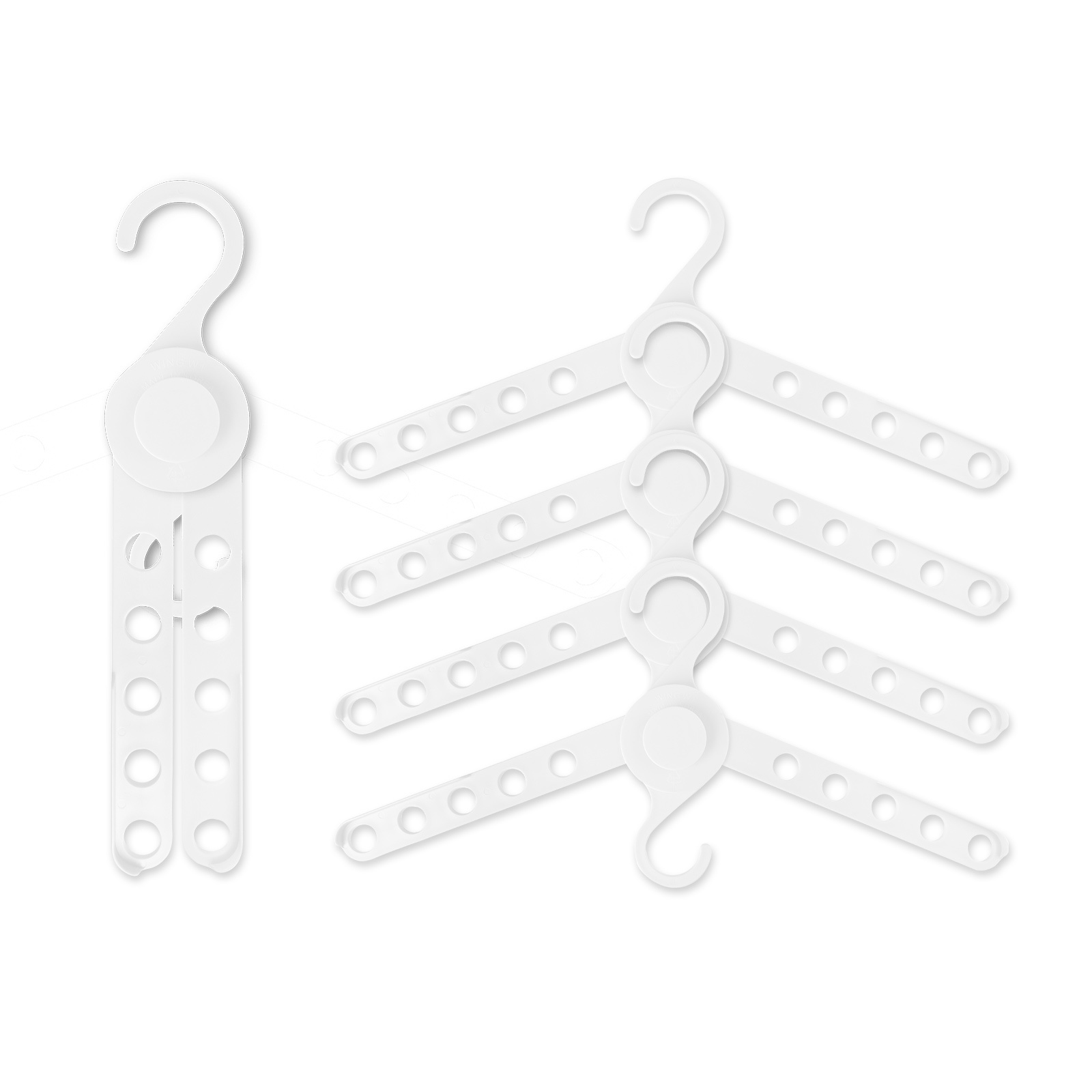 V274-GM-CLHANG-NS20-WH-GM-CLHANG-NS20-WH-00 50X Plus Hanger Multiple Clothes Rack Organizer Foldable 10 Holes WHITE - Image 1