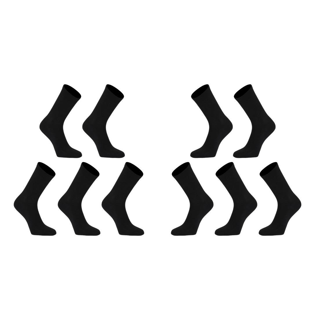 V274-GM-RX3DCW-M10-BK-191478-00 10X Rexy 3D Seamless Crew Socks Medium Slim Breathable BLACK - Image 1