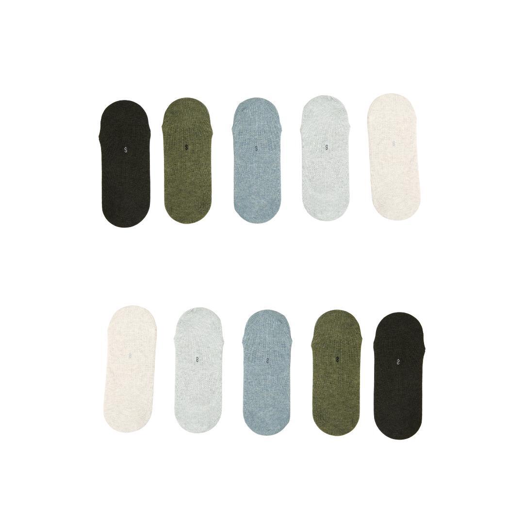 V274-GM-RXCNOS-S10-MUT-191499-00 10X Small Daily No Show Sock - MULTI COLOUR 5X Rexy Daily No Show Ankle Socks Small Non-Slip Breath - Image 1