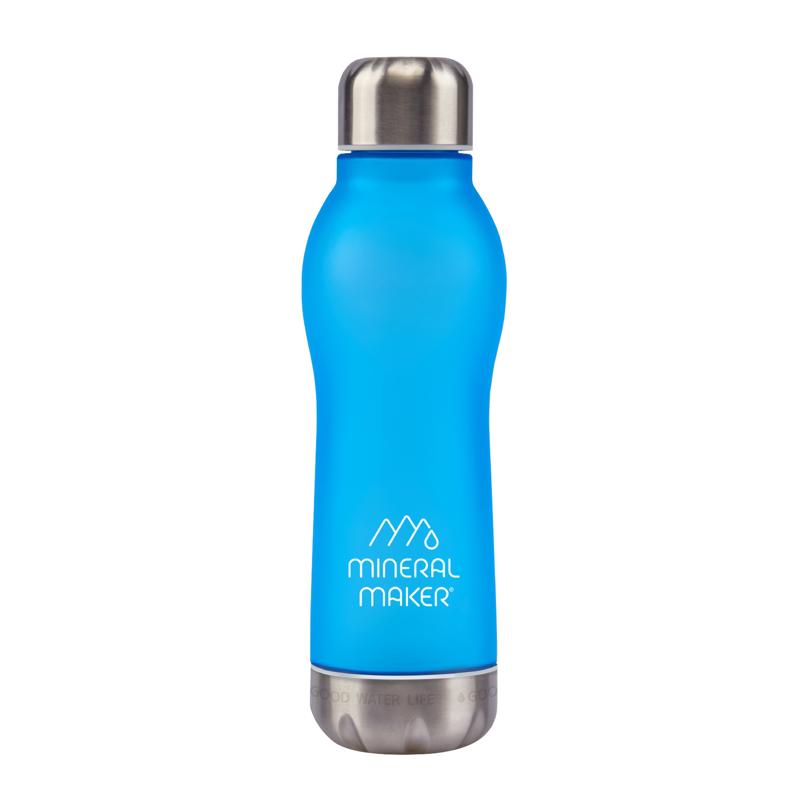 V274-HA-AM-MINBOT-AQ-141206-00 Mineral Maker MORBIDO Alkaline Filter Water Bottle + a Mineral Stone Pouch BLUE - Image 1