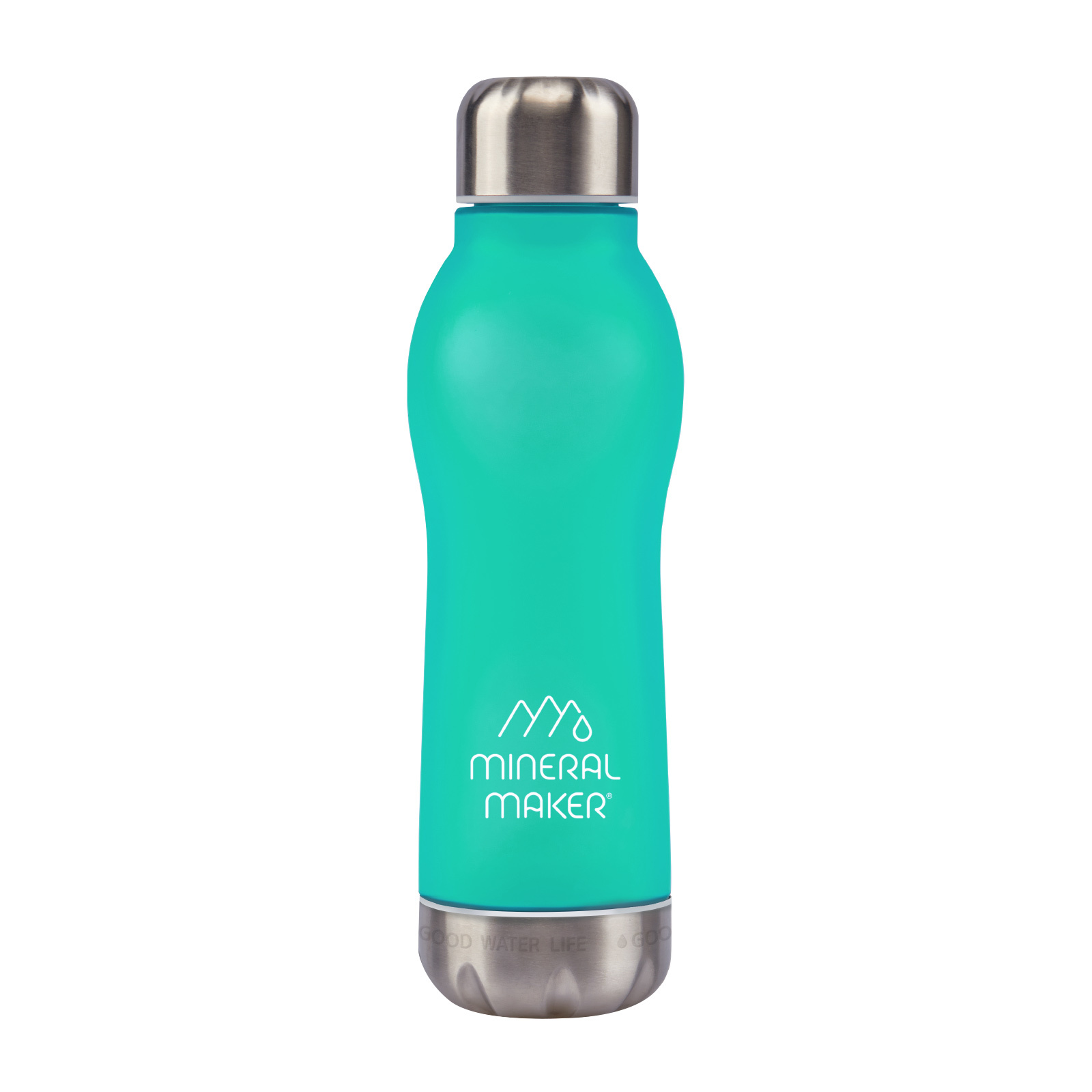 V274-HA-AM-MINBOT-MT-141207-00 Mineral Maker MORBIDO Alkaline Filter Water Bottle + a Mineral Stone Pouch GREEN - Image 1