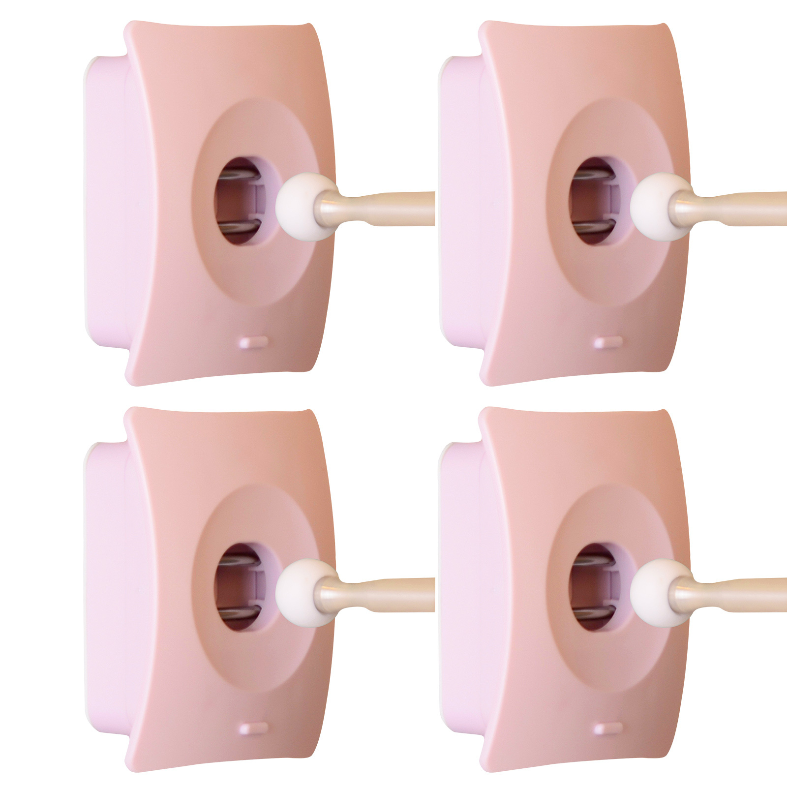 V274-OF-LF-DRSTOP-PK4-OF-LF-DRSTOP-PK4-00 4X Door Stopper Wall Mount Door Stop Adhesive Catch Hole Advanced PINK - Image 1