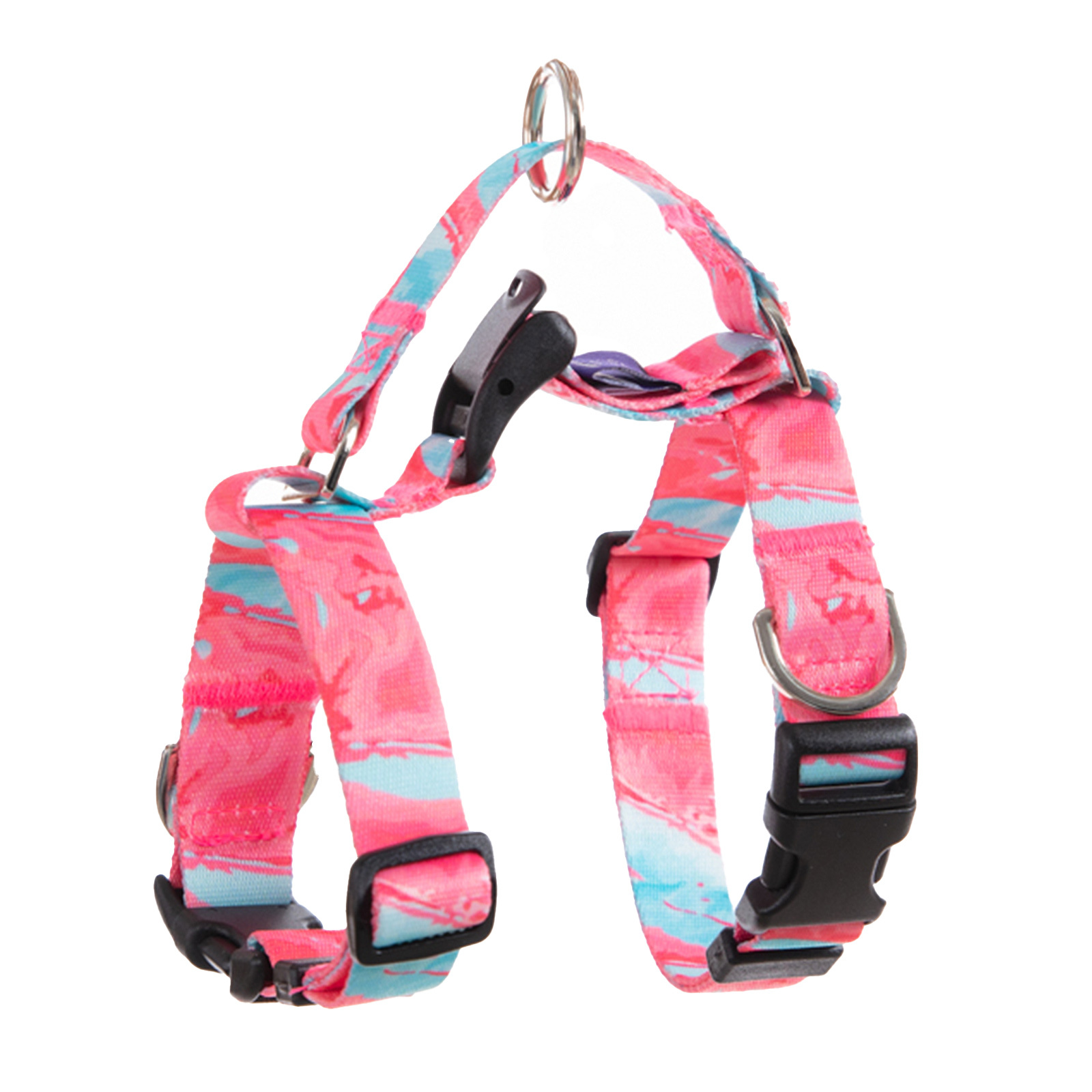 V274-PET-BH-2HARN-L-MAPK-142301-00 Dog Double-Lined Straps Harness Adjustable L MARBLE PINK - Image 1