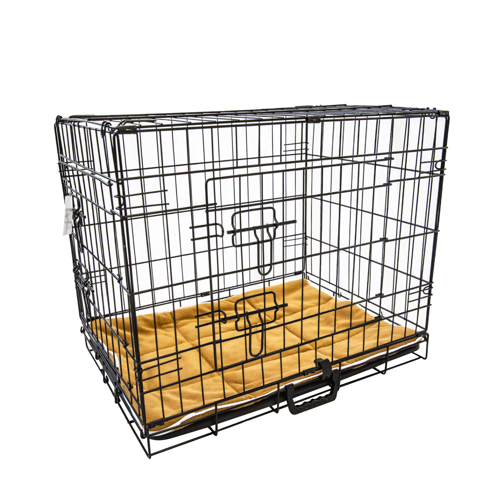 V274-PET-WCCU42-BE-PET-WCCU42-BE-00 Wire Dog Cage Foldable Crate Kennel 42in with Tray + Cushion Mat Combo - Image 1
