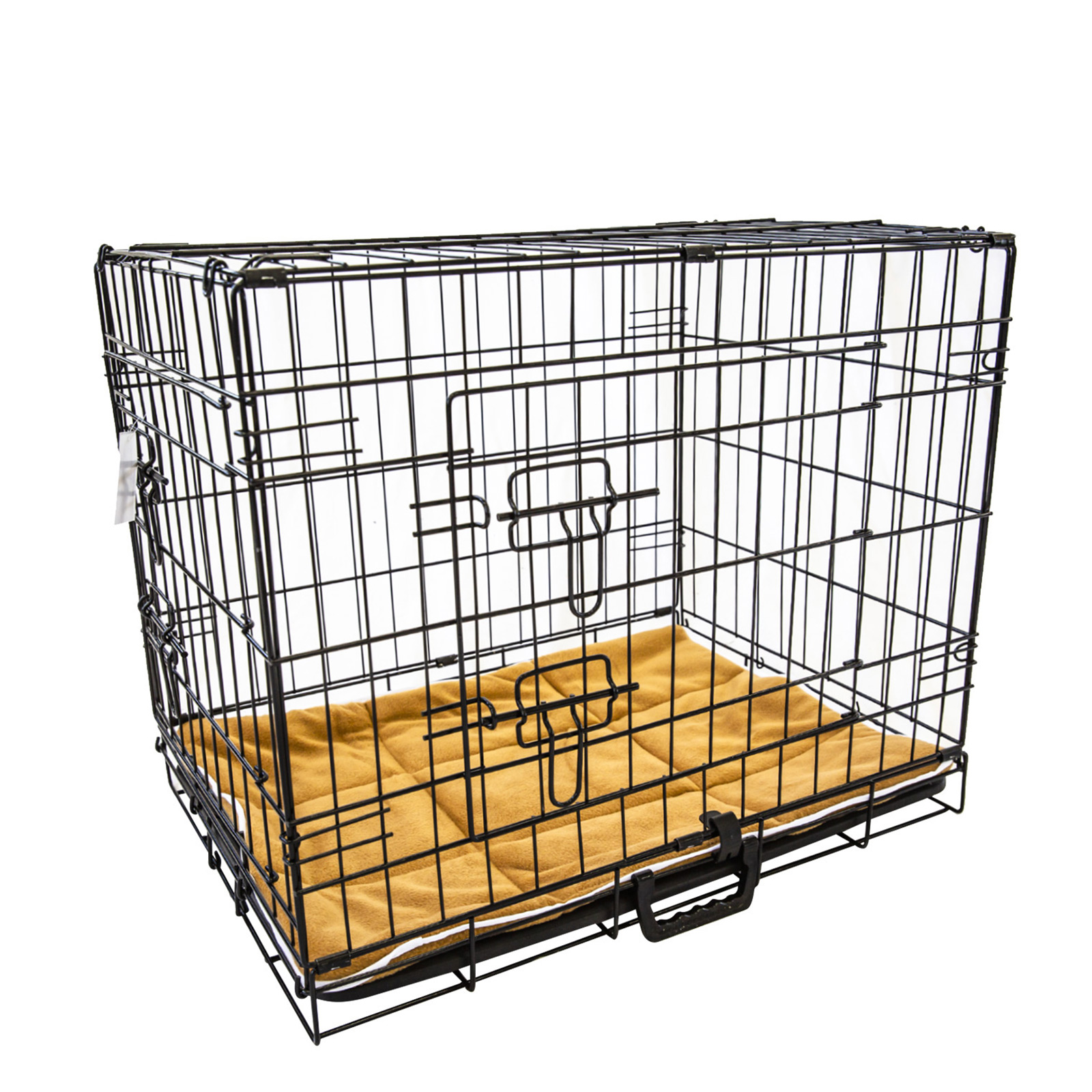 V274-PET-WCCU48-BE-PET-WCCU48-BE-00 Wire Dog Cage Foldable Crate Kennel 48in with Tray + Cushion Mat Combo - Image 1