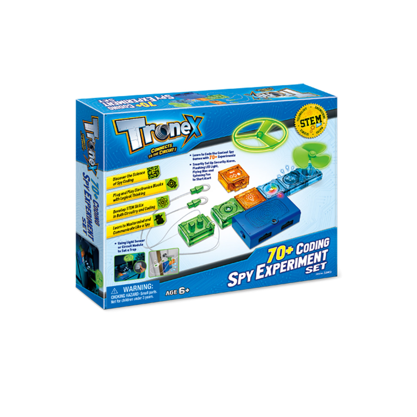 V274-TOY-KN-3AT2902-209837-00 Tronex 70+ Coding Spy Experiment Set STEM Toy Build Your Own Learning Kit - Image 1