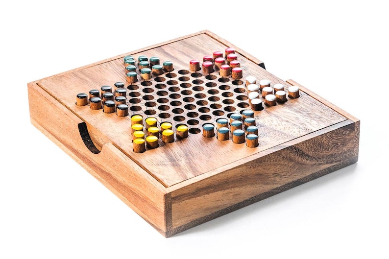 V277-CCWBGSG-190245-00 Chinese Checkers - wooden board game, strategy game, game for adults, game - Image 1