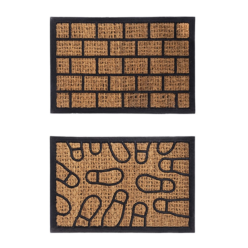V278-2-X-66729-DOOR-MAT-67859-00 YES4HOMES 2 x Front Door Entryway Doormat Cursive Natural Coconut Coir Floor Mat Outdoor - Image 1