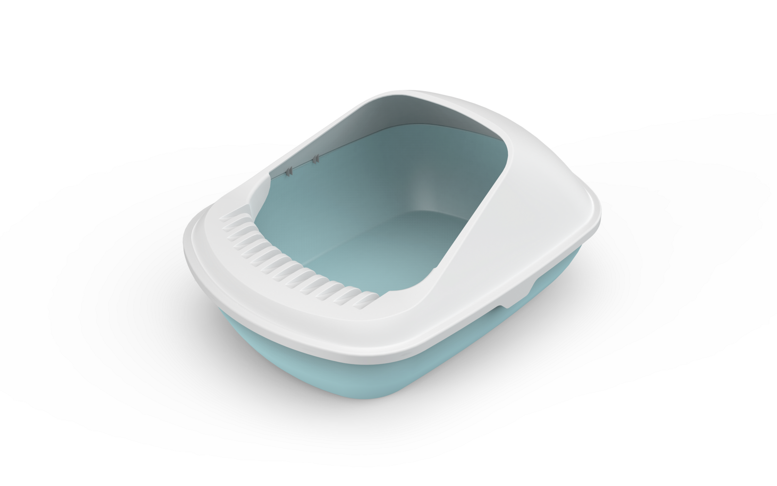 V278-2-X-MSP-B01-BLUE-2-X-MSP-B01-BLUE-00 YES4PETS 2 X Medium Cat Litter Box Tray With Shovel Kitty Toilet Semi-Enclosed Pet Box Blue - Image 1