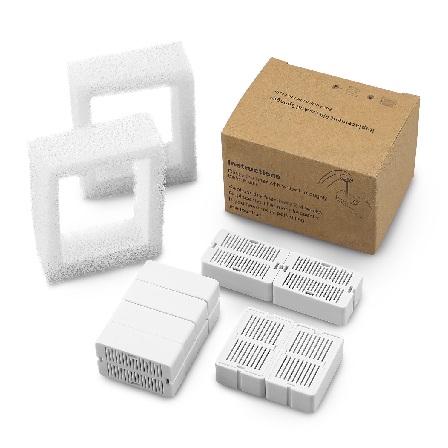 V278-4-X-PWC-101-FILTERS-87774-00 YES4PETS 32 x Pet Dog Cat Fountain Filter Replacement Activated Carbon Exchange Filtration System Automatic Water Dispenser Compatible - Image 1