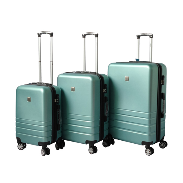 V278-67393-LUG-3SET-GREEN-EXP-70625-00 YES4HOMES Expandable ABS Luggage Suitcase Set 3 Code Lock Travel Carry Bag Trolley Green - Image 1