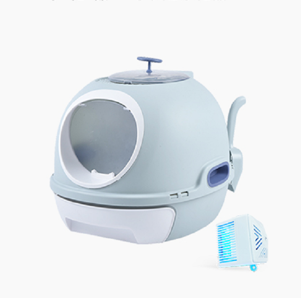 V278-AT1002-2-PURIFIER-BLUE-67844-00 YES4PETS Cat Toilet Litter Box Tray House W Sky window Drawer Photocatalyst Purifier Blue - Image 1