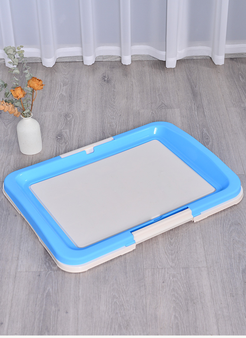 V278-BP103-POTTY-L-BLUE-69480-00 YES4PETS Large Portable Dog Potty Training Tray Pet Puppy Toilet Trays Loo Pad Mat Blue - Image 1