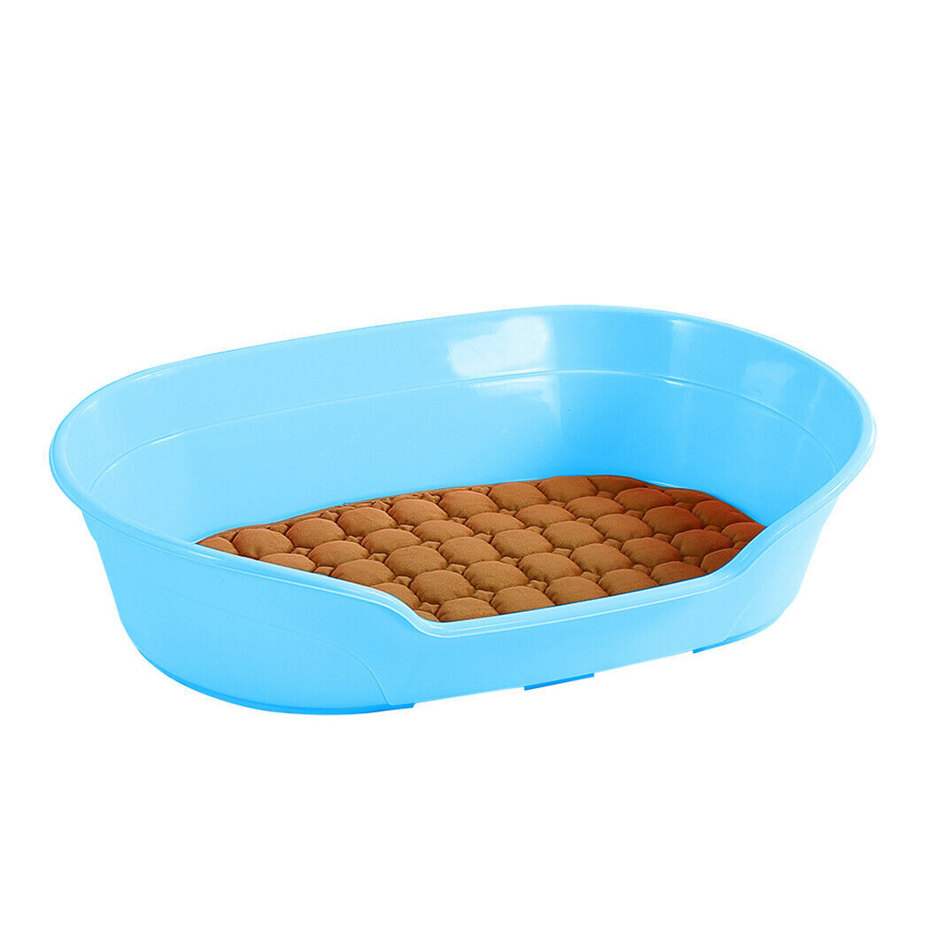 V278-BP218-DOGBED-S-BLUE-BP218-DOGBED-S-BLUE-00 YES4PETS Pet Bed Small Plastic Dog Bedding Sleeping Resting Washable Basket Blue - Image 1