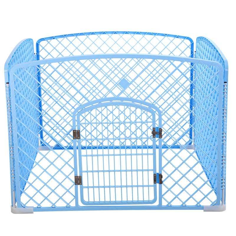 V278-BP266-PEN4PANEL-BLUE-69438-00 YES4PETS 4 Panel Plastic Pet Pen Pet Foldable Fence Dog Fence Enclosure With Gate Blue- M - Image 1