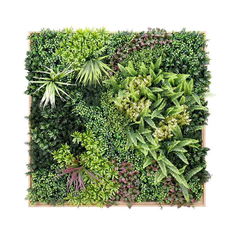 V278-CCGK001BV014-HERA-71269-00 YES4HOMES 3D 1Mx1M Green Artificial Plants Wall Panel Flower Wall With Frame Vertical Garden UV Resistant Frame - Image 1