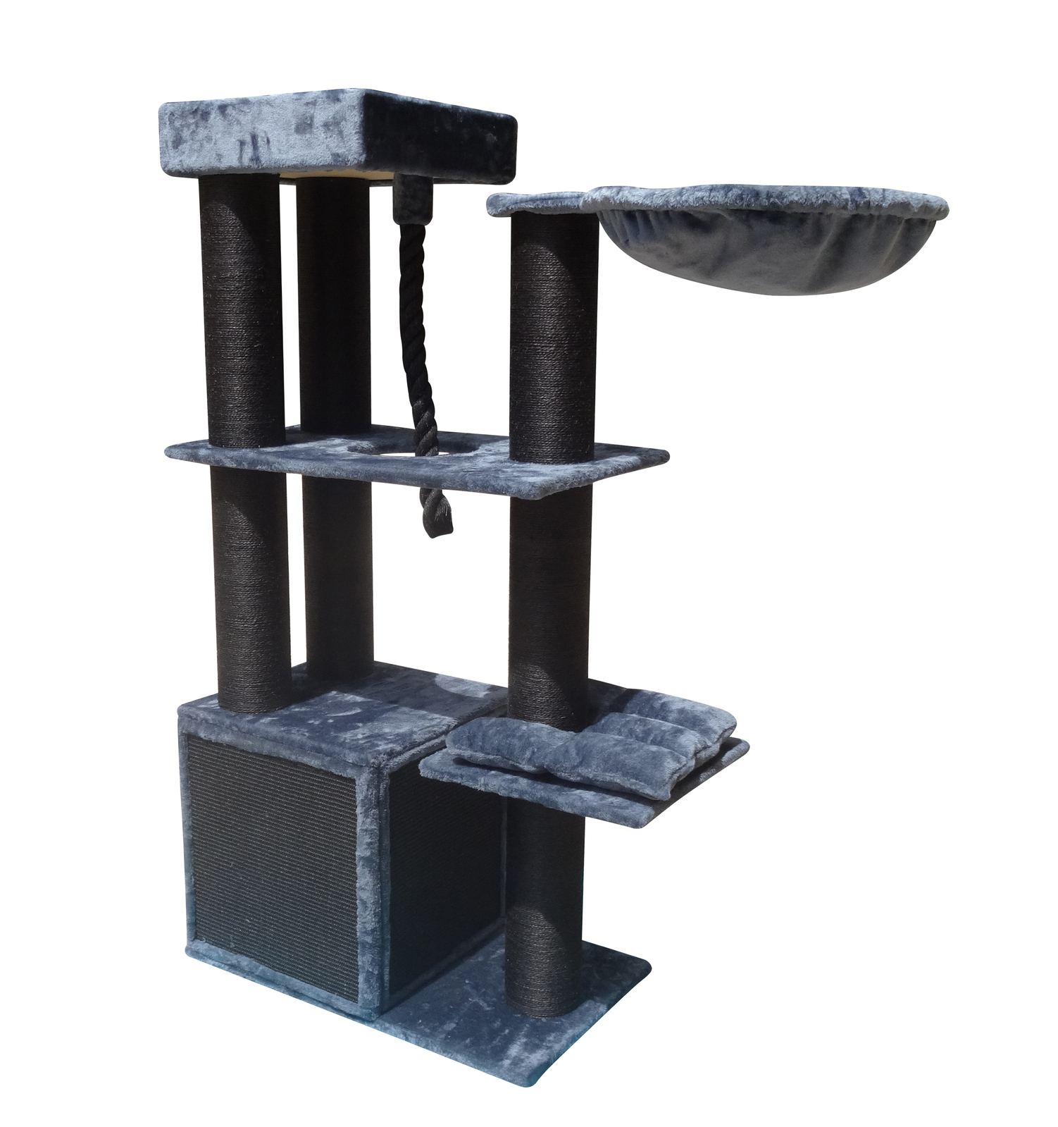 V278-CT160-TP-GREY-66431-00 YES4PETS 33kg 160 cm XL Multi Level 14cm Thick Cat Scratching Post Tree Scratcher Pole- Grey - Image 1