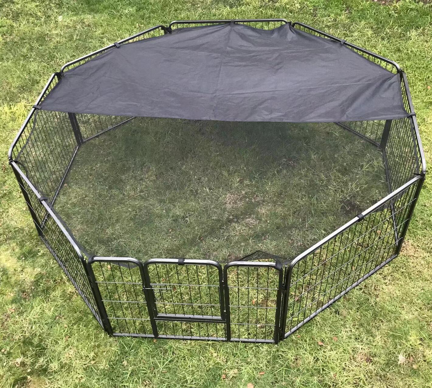 V278-HPL60-BK-COVER-174978-00 YES4PETS 60 cm Heavy Duty Pet Dog Puppy Cat Rabbit Exercise Playpen Fence With Cover - Image 1