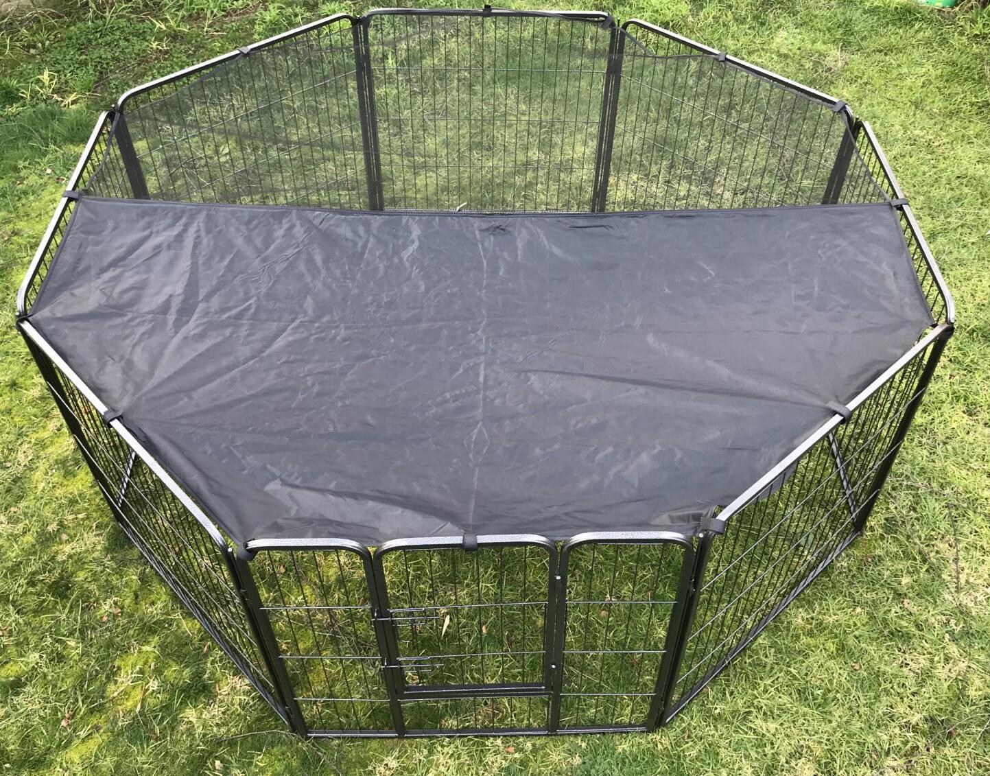 V278-HPL80-8-BK-COVER-66444-00 YES4PETS 80 cm Heavy Duty Pet Dog Puppy Cat Rabbit Exercise Playpen Fence With Cover - Image 1