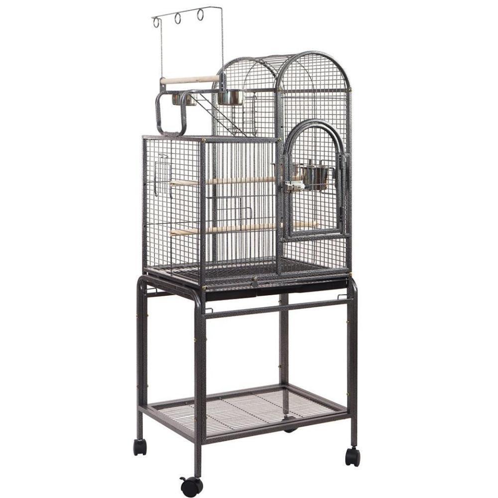 V278-TT07-STAND-186168-00 YES4PETS Large Bird Budgie Cage Parrot Aviary Carrier With Stand & Wheel - Image 1
