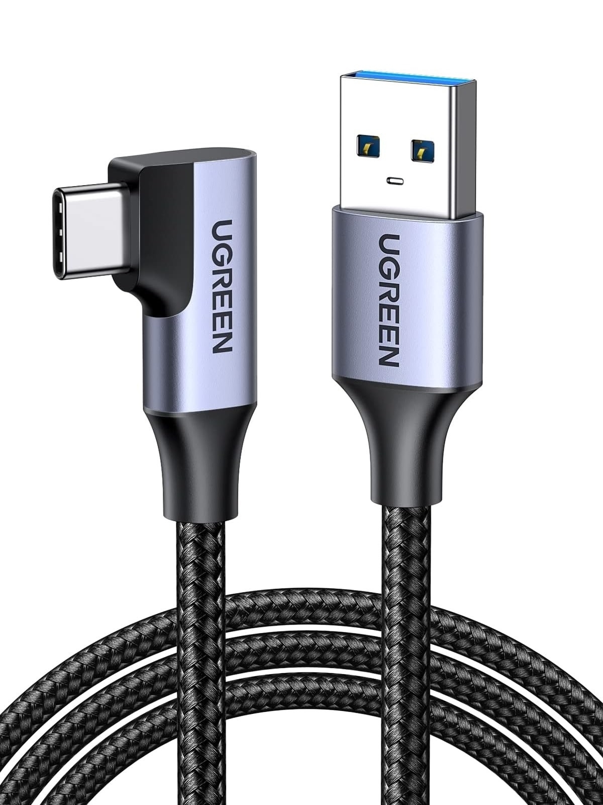 V28-ACBUGN20299-184122-00 UGREEN 20299 Right Angle USB-C Fast Charging Cable 5Gbps 1M - Image 1
