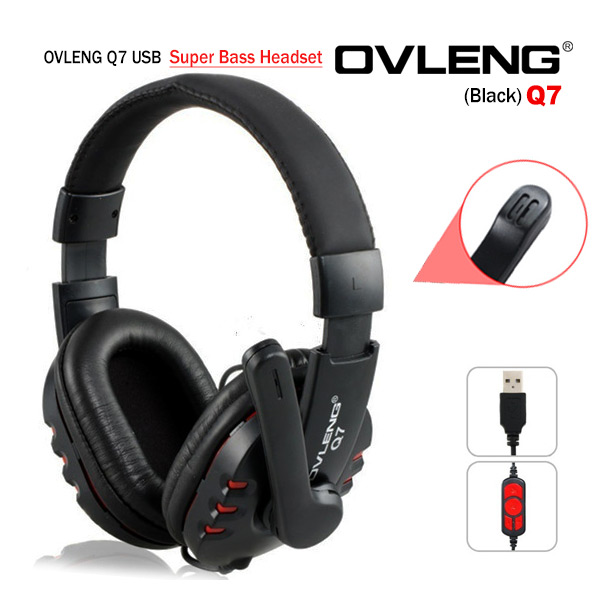V28-AHSOVLQ7MVBLAK-01_12 OVLENG Q7 USB Computer Headphones with Mic and Volume Control - Image 1