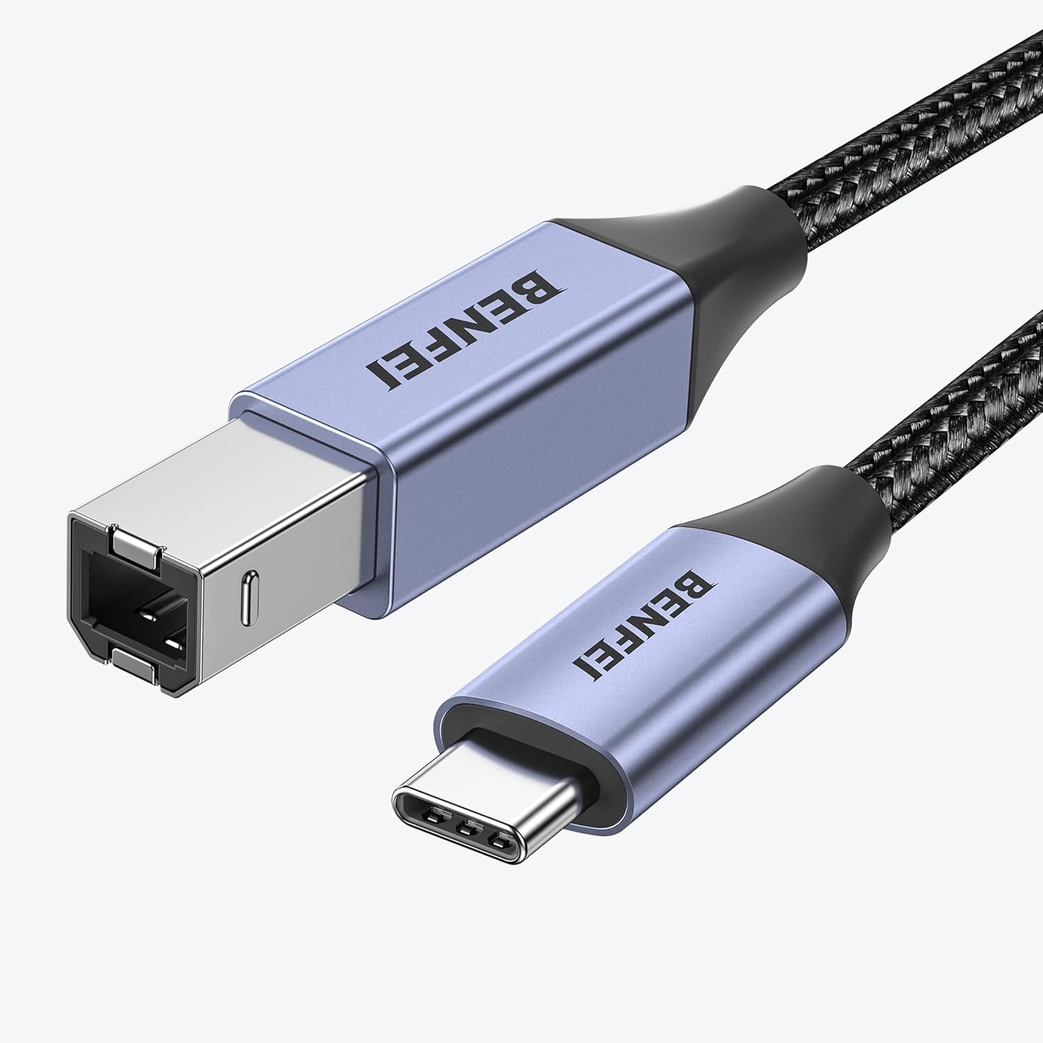 V28-ELEBEN405GY3M-202505281135-00 BENFEI 405GY-3M USB B to USB C Printer Cable, Nylon Braided, Premium Aluminium Alloy Case 2M - Image 1