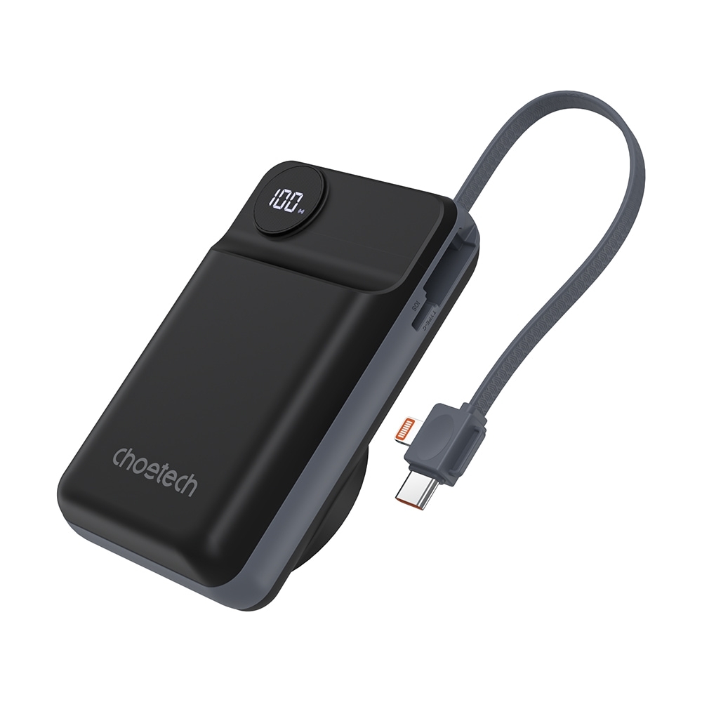 V28-ELECHOB696BK-202502281205-00 CHOETECH B696-BK 20000mAh 22.5W USB-A + USB-C x 2 + MagLeap Wireless Charge Power Bank Black - Image 1