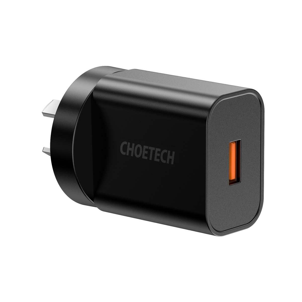 V28-ELECHOQ5003BK_elechoq5003bk-1_1 CHOETECH Q5003 18W QC Quick Charger (Black) - Image 1