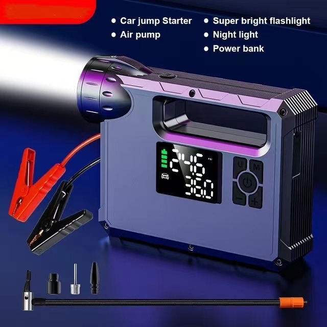 V28-ELECHOTC0017-69524-00 CHOETECH TC0017 4-in-1 10000mAh Car Jump Starter + Power Bank + Air Pump + LED Flashlight - Image 1