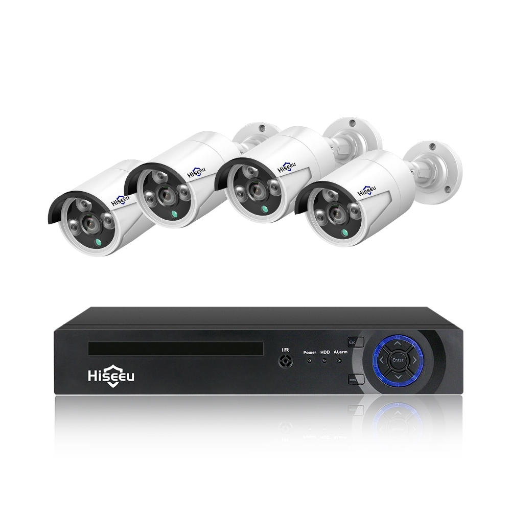 V28-ELEHISH5NVRP4612P-94813-00 Hiseeu H5NVR-P4-612P 4CH 2MP/1080P PoE CCTV System (2TB HDD) - Image 1