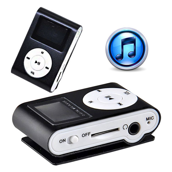 V28-ELEVMXMP316GBBK_V28-ELEVMXMP38GBBK-01_1 Mini Clip 16G MP3 Music Player With USB Cable & Earphone Black - Image 1