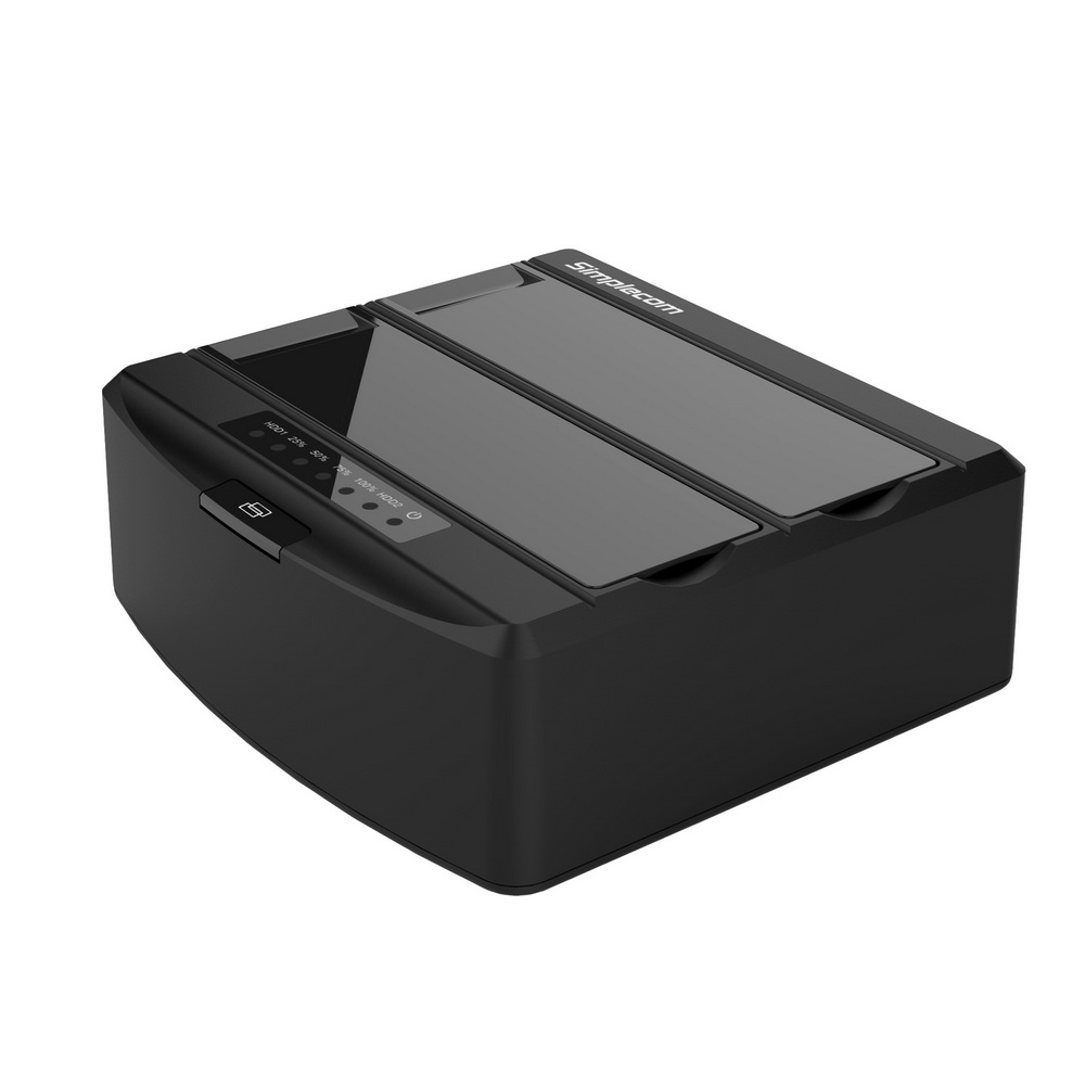 V28-SD312-BK-01_16 Simplecom SD312 Dual Bay USB 3.0 Docking Station for 2.5" and 3.5" SATA Drive Black - Image 1