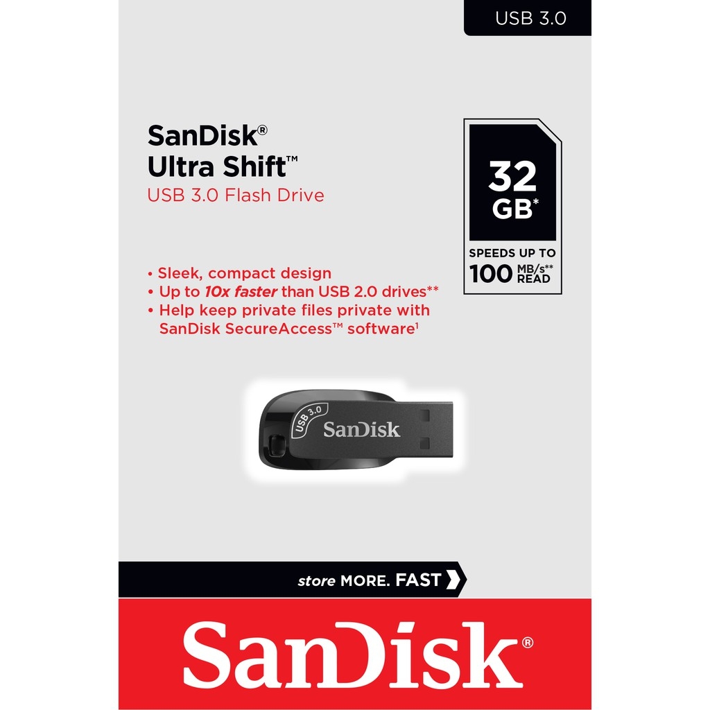 V28-SDCZ410-032G-G46-01_12 SanDisk 32GB Ultra Shift USB 3.0 Flash Drive SDCZ410-032G-G46 - Image 1