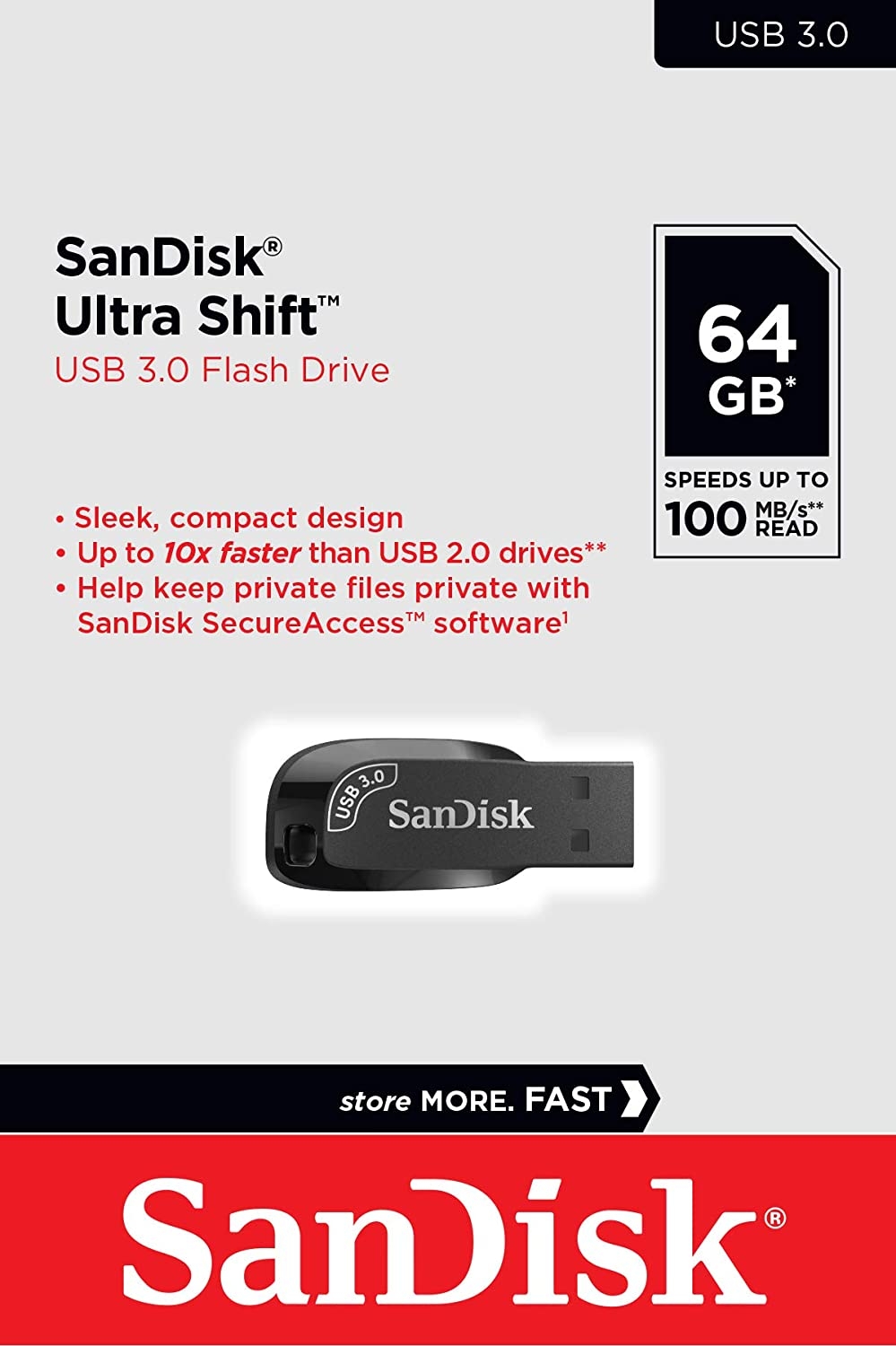 V28-SDCZ410-064G-G46-01_12 SanDisk 64GB Ultra Shift USB 3.0 Flash Drive SDCZ410-064G-G46 - Image 1