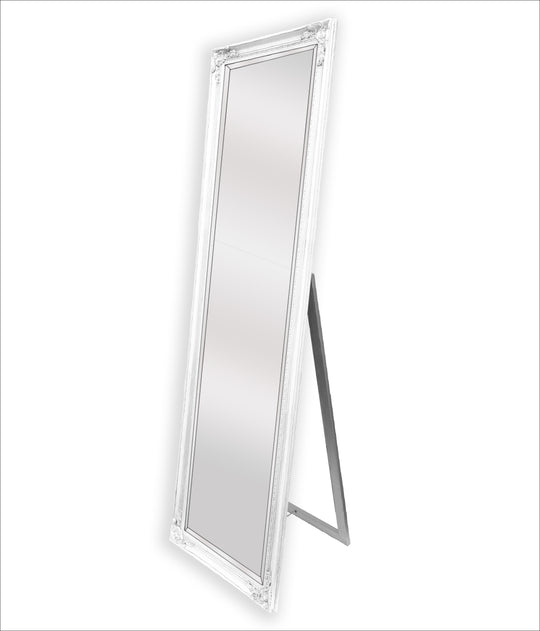 V292-MIRR-FRN017-51907-00 French Provincial Ornate Mirror - White - Free Standing 50cm x 170cm - Image 1